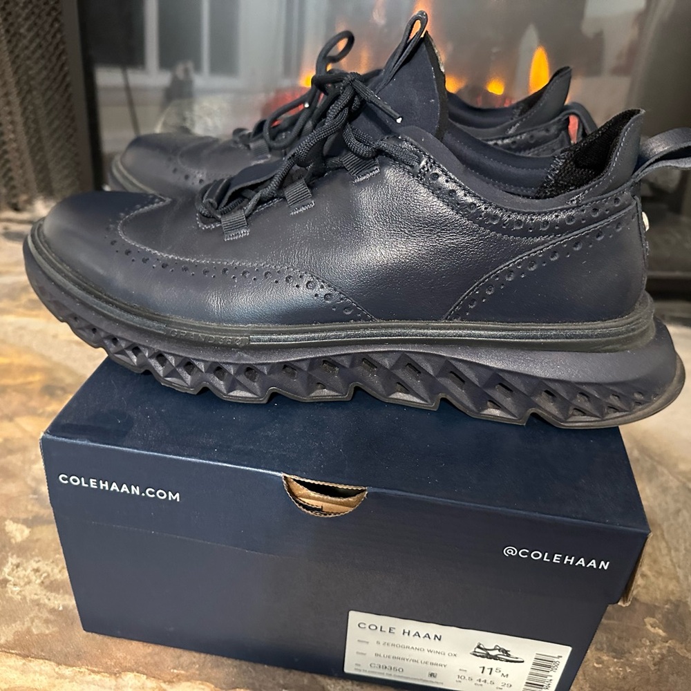 Cole Haan Men's Navy Blue Leather Sneakers